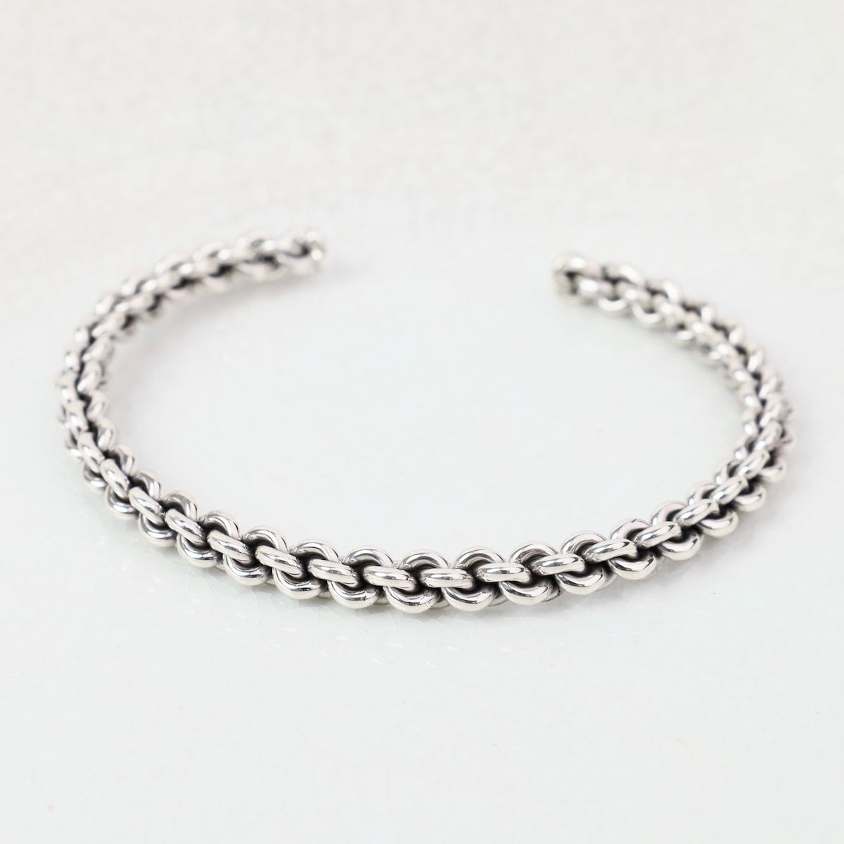 BRC Sterling Silver Heavy Knotted Chain Cuff