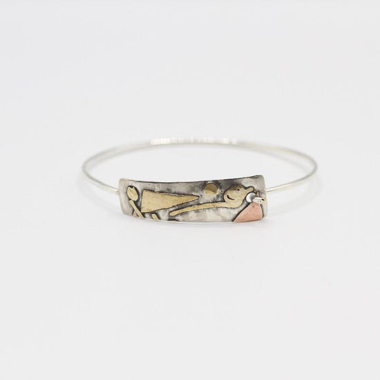 Load image into Gallery viewer, BRC Sterling Silver Hook Bangle with Brass and Copper
