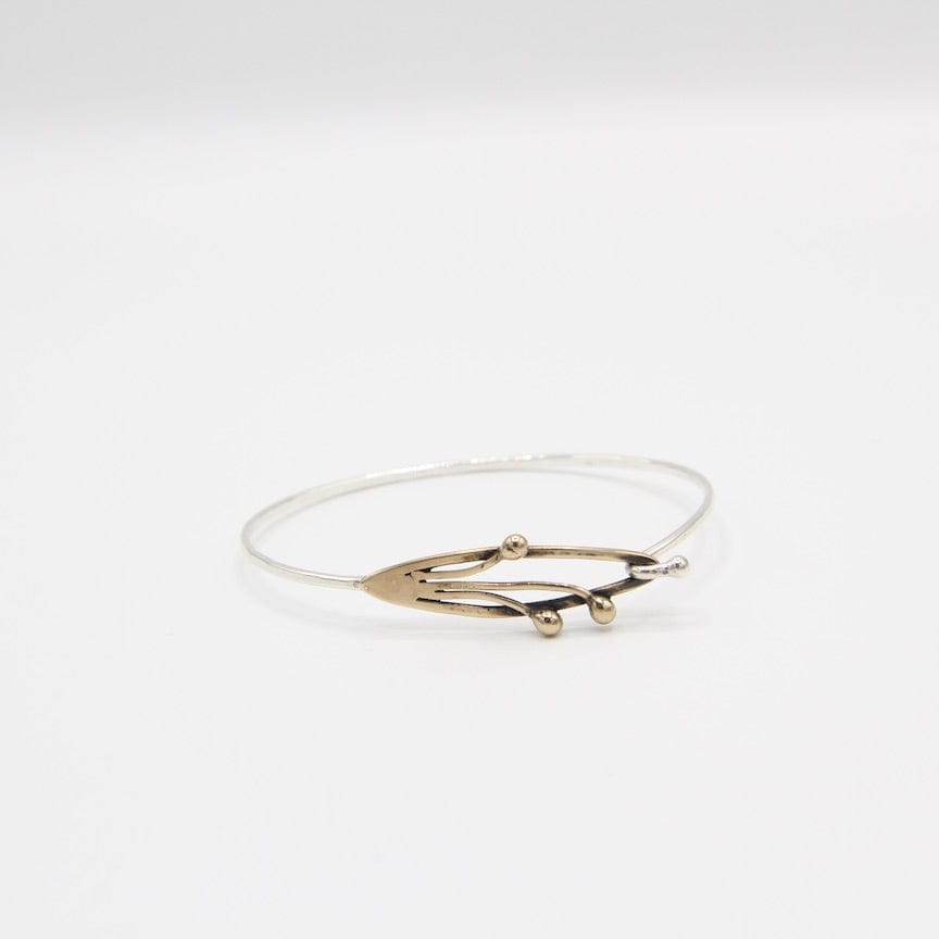 BRC Sterling Silver Hook Bangle with Brass Slender Stems