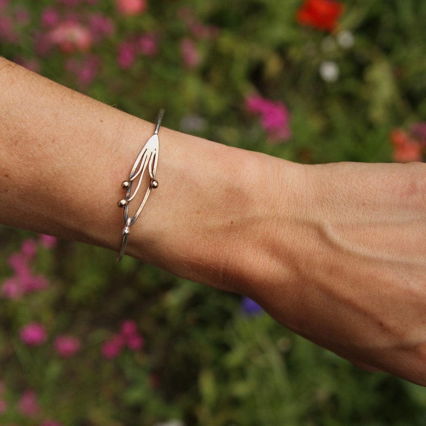 BRC Sterling Silver Hook Bangle with Brass Slender Stems