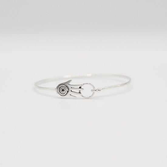 Sterling Silver Hook Bangle with Hand with Spiral – Dandelion Jewelry