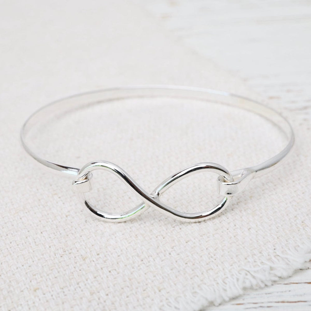 BRC Sterling Silver Infinity Latching Bangle