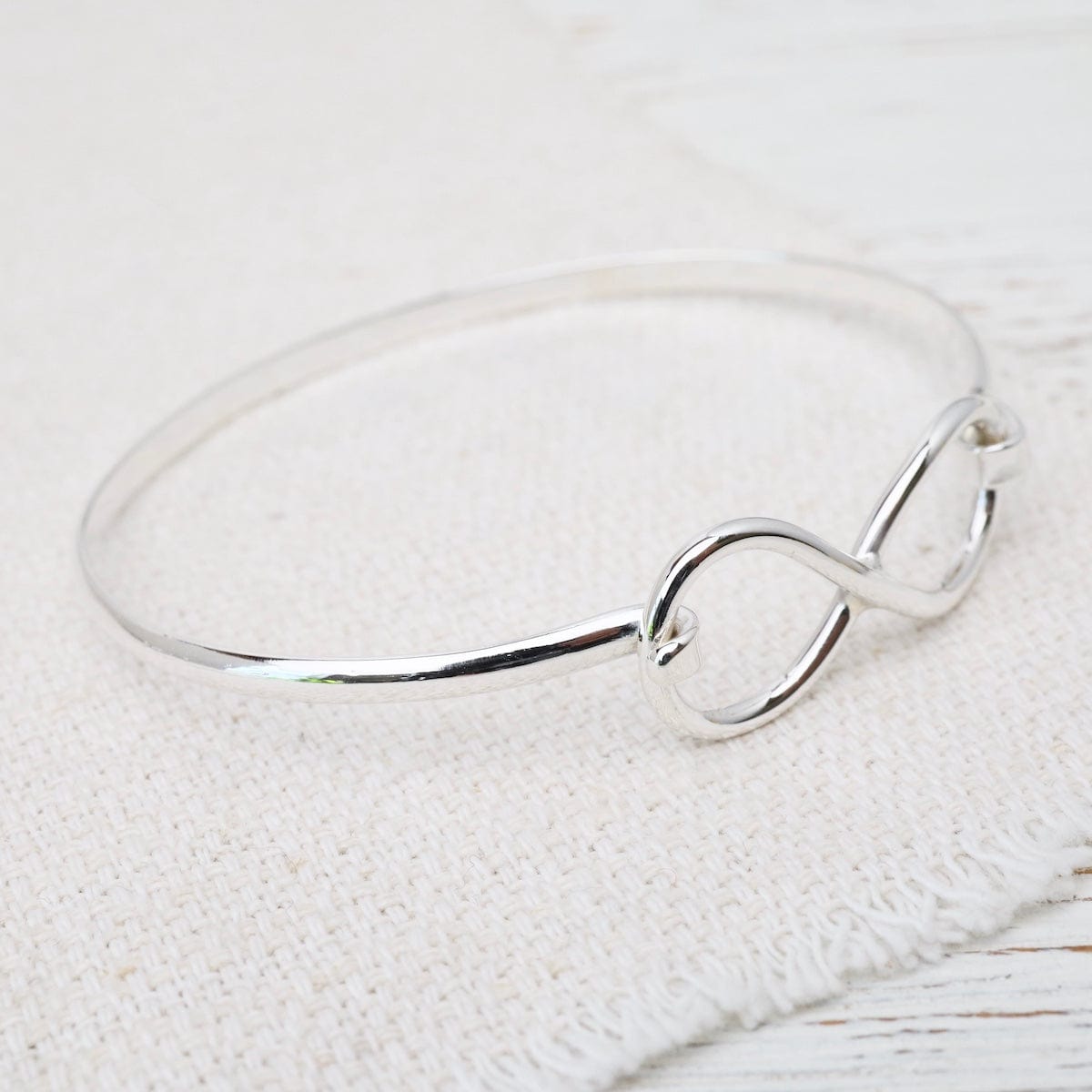 BRC Sterling Silver Infinity Latching Bangle