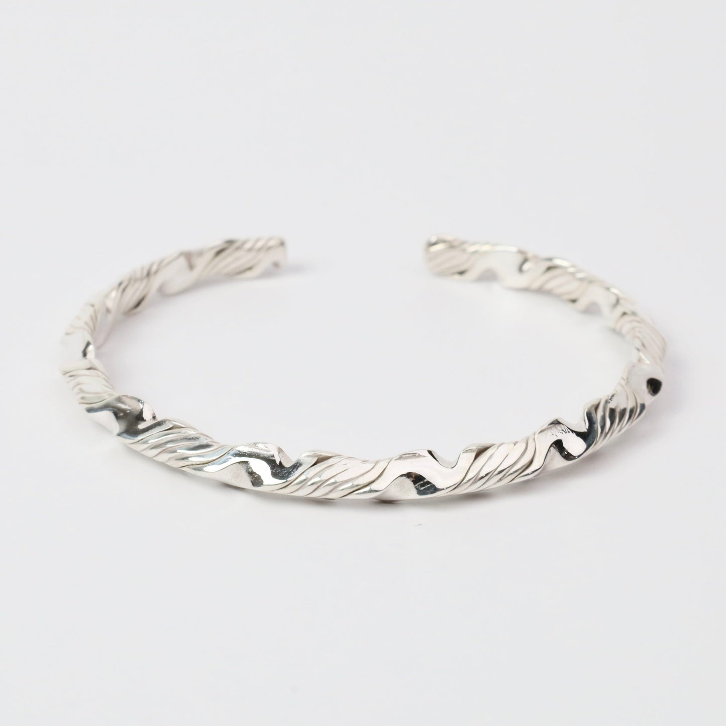BRC Sterling Silver Knife Edge Twist Cuff Bracelet