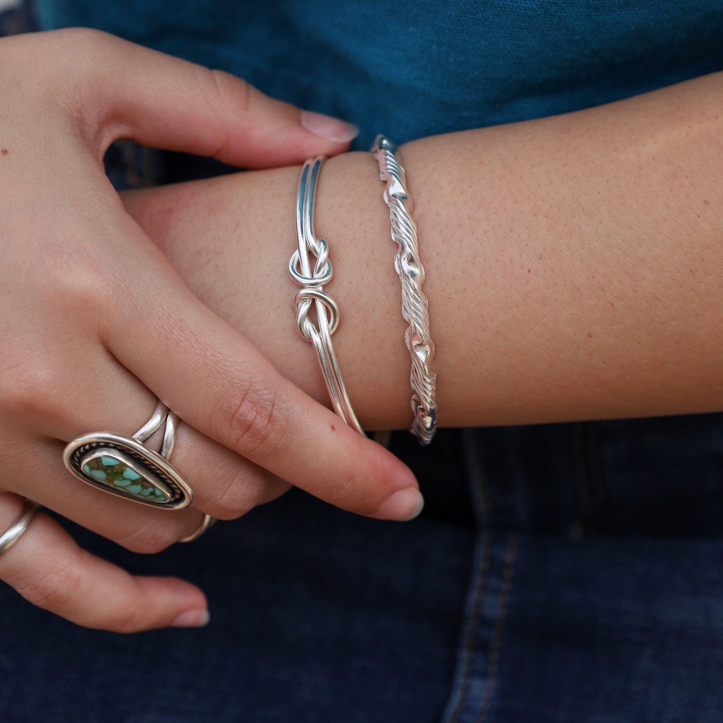 BRC Sterling Silver Knife Edge Twist Cuff Bracelet