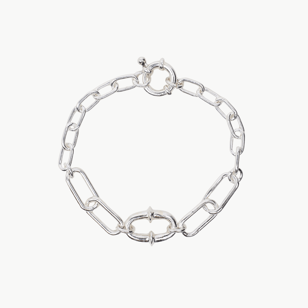 Sterling Silver Mid Weight Paperclip Chain with Oval Center Link