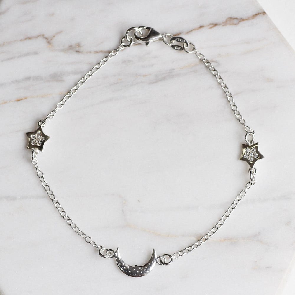 
                      
                        BRC Sterling Silver Moon & Star Bracelet
                      
                    