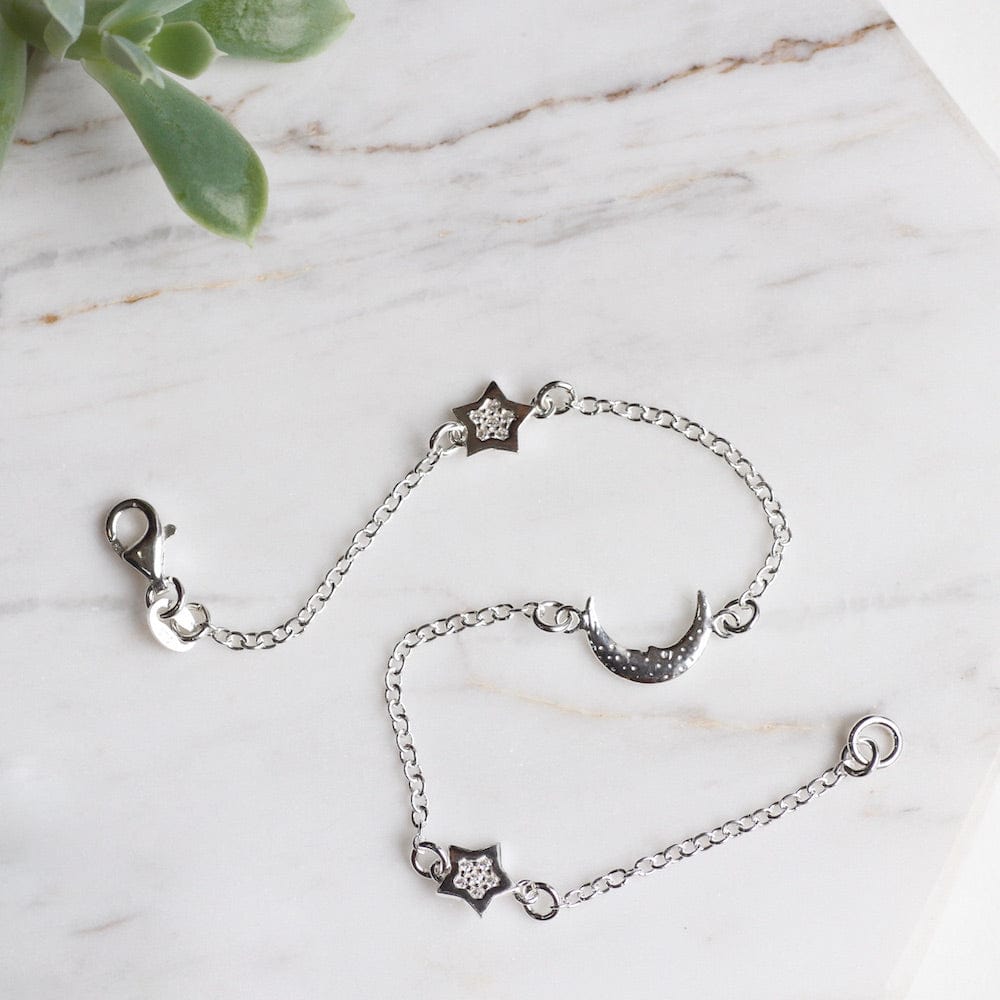 
                      
                        BRC Sterling Silver Moon & Star Bracelet
                      
                    