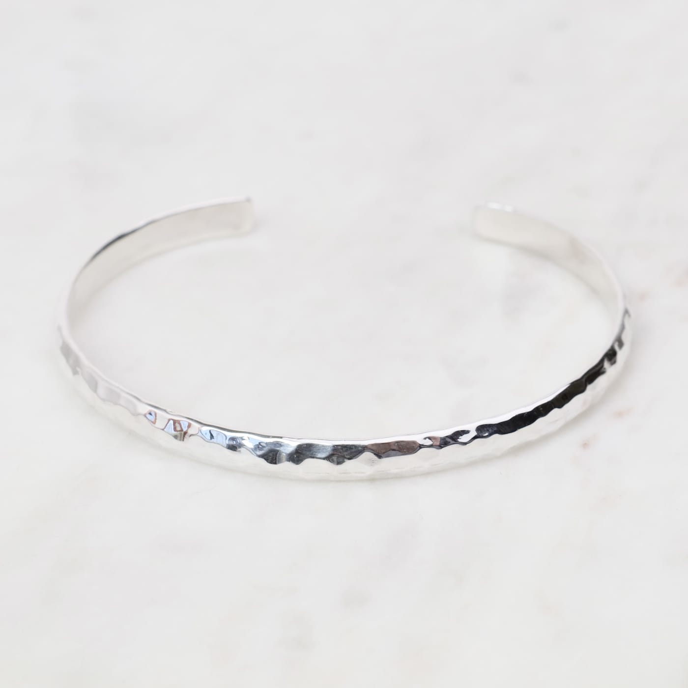 BRC Sterling Silver Narrow Hammered Cuff