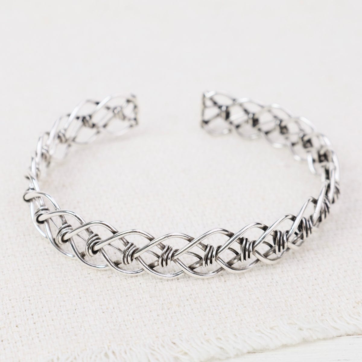 BRC Sterling Silver Open Weave Cuff