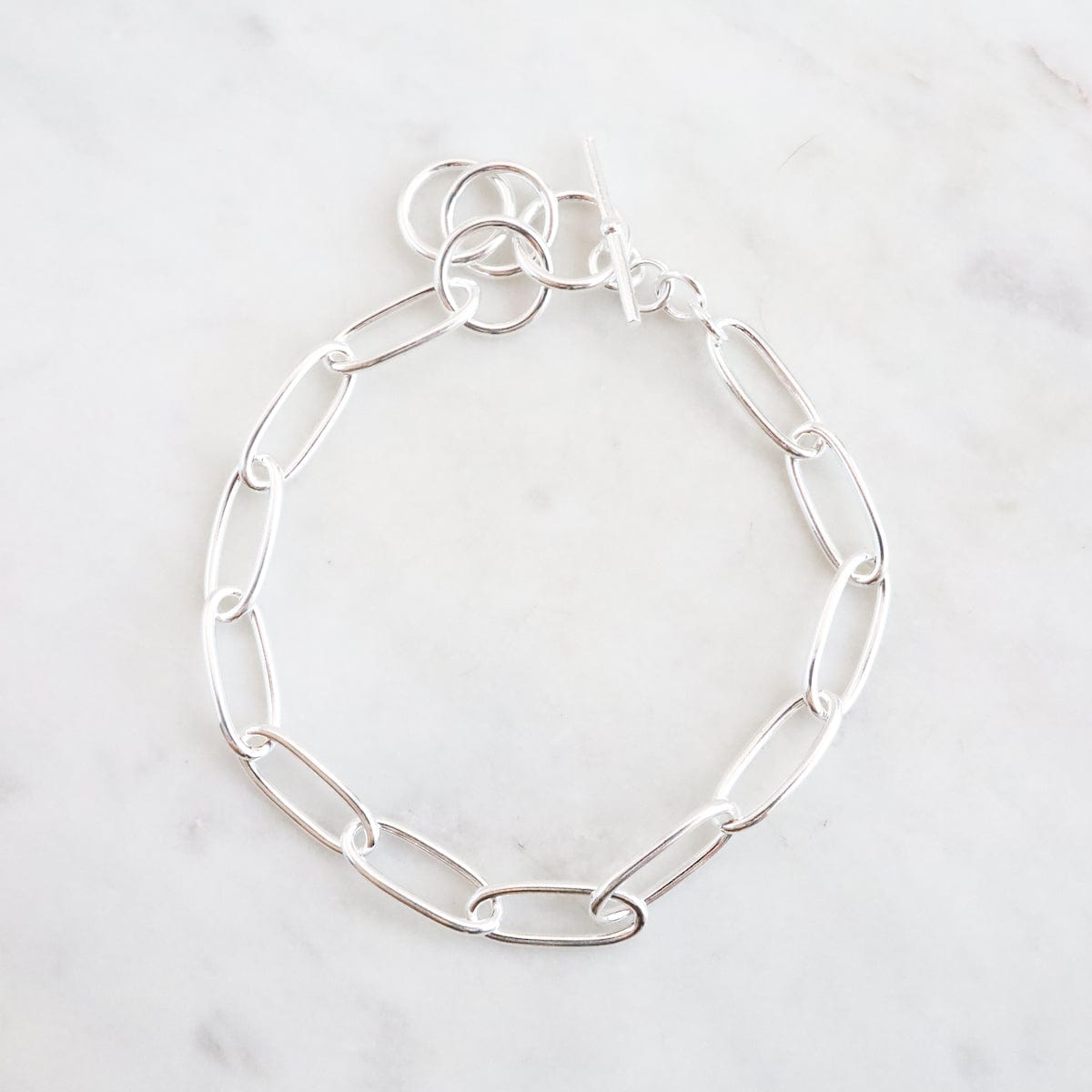 BRC Sterling Silver Oval Link Chain Bracelet