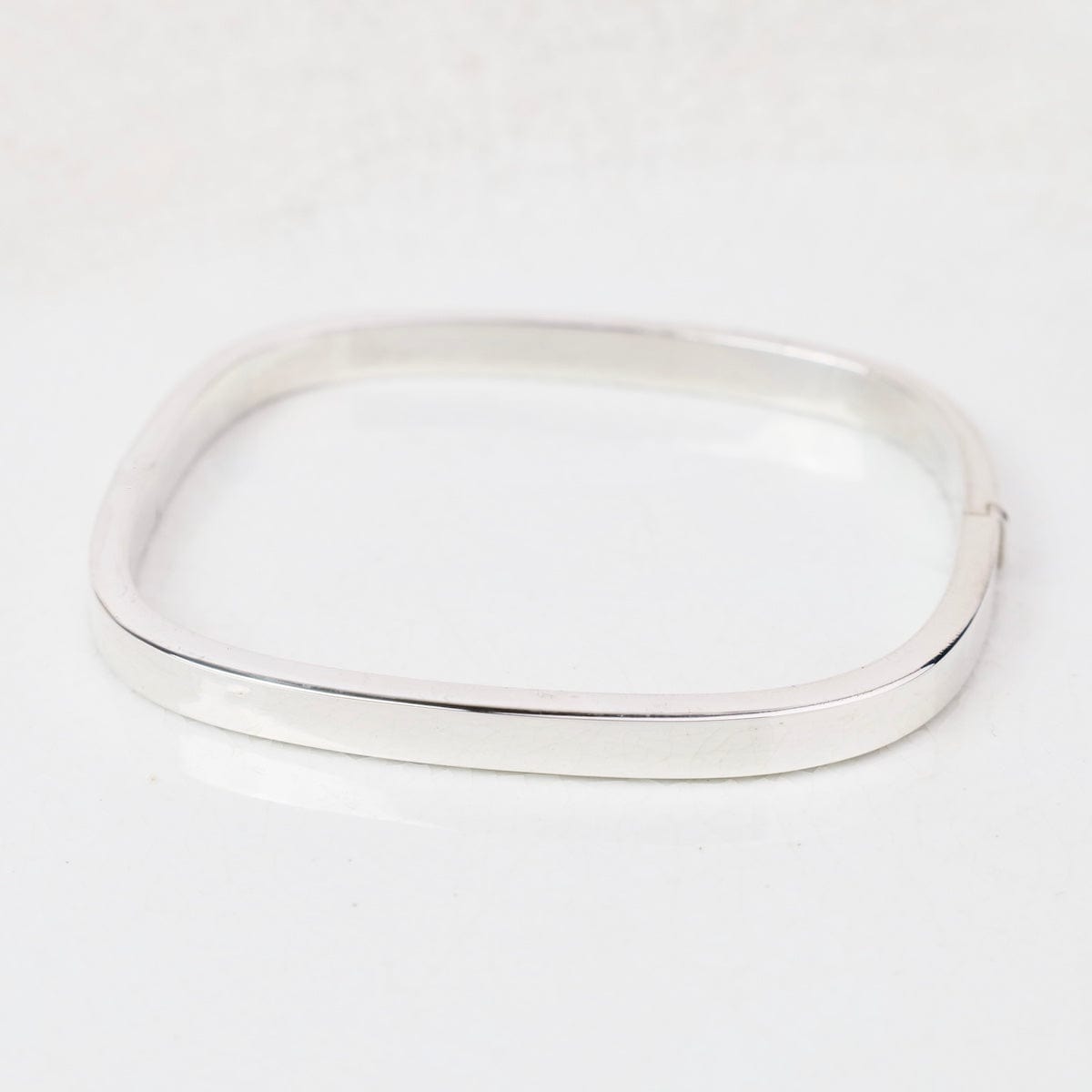 BRC Sterling Silver Rectangle Hinged Bangle