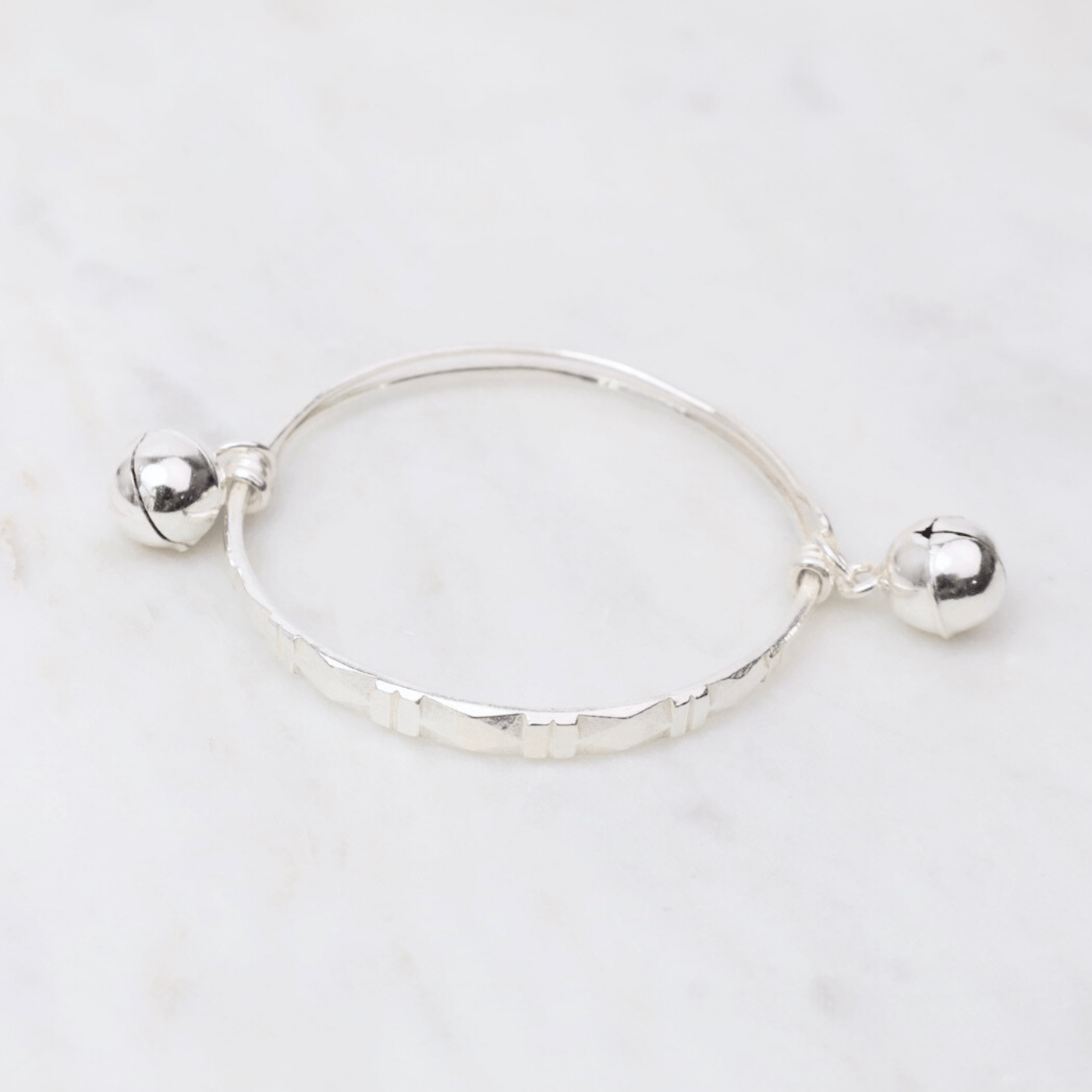 BRC Sterling Silver Small Child's Expandable Bangle with Bells