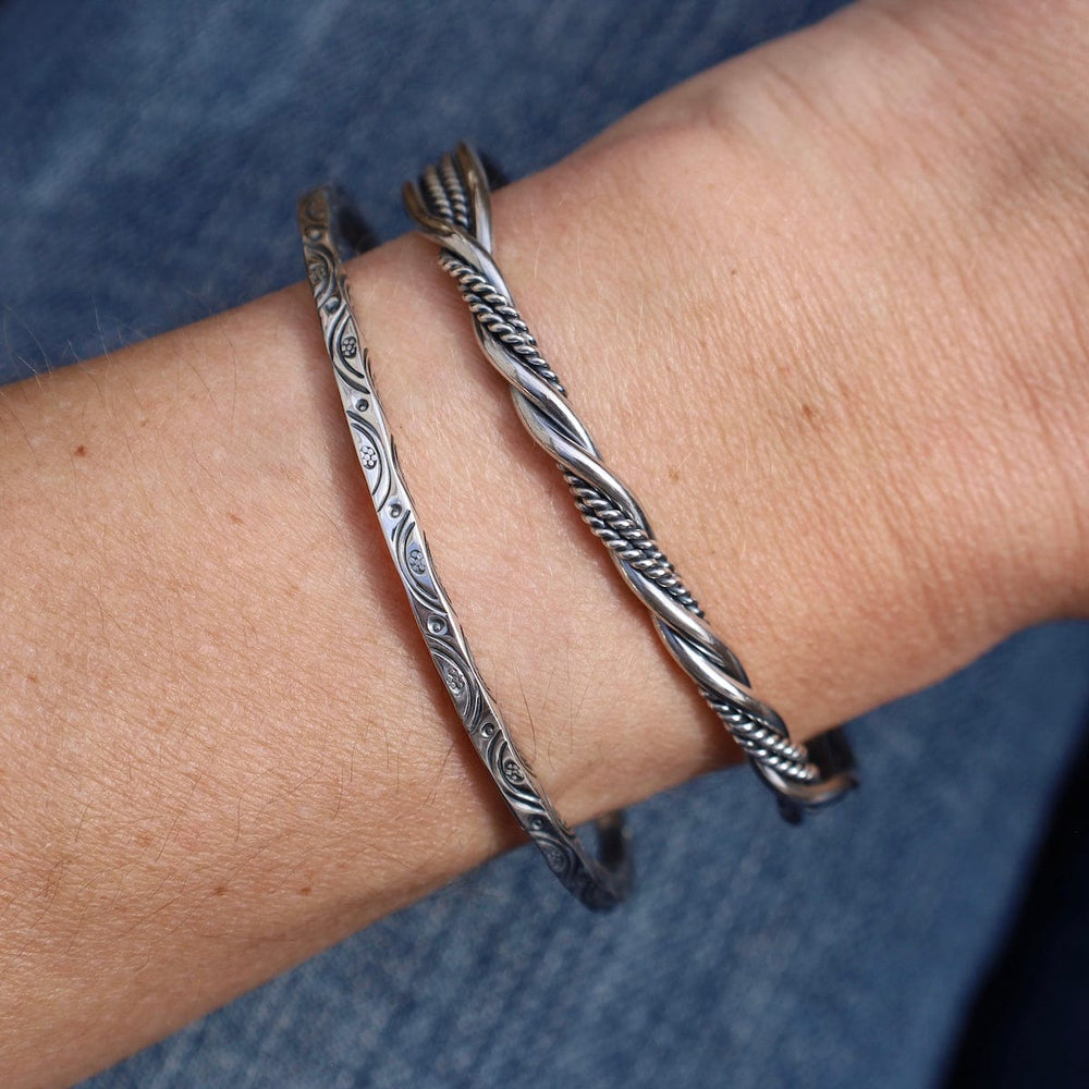 
                  
                    BRC Sterling Silver Square Cuff with Stamped Half Circle Pattern
                  
                