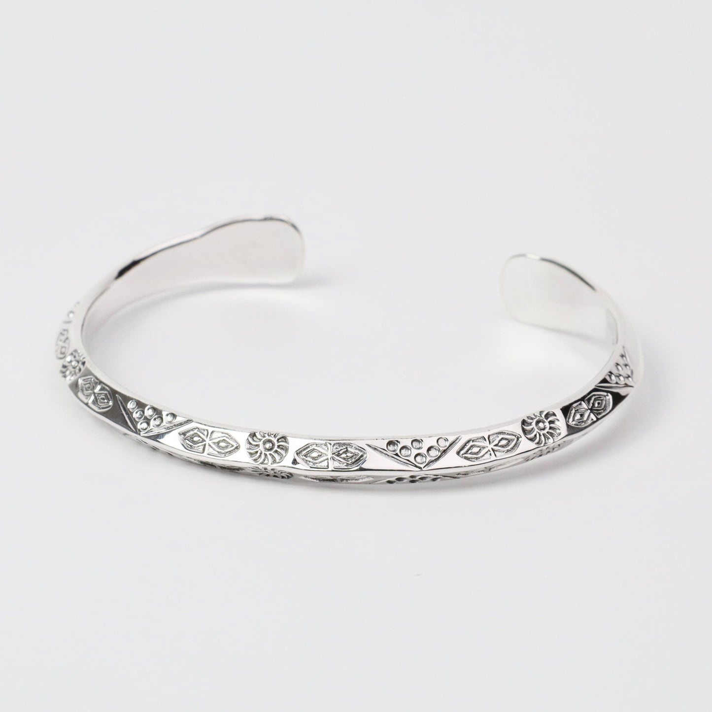 BRC Sterling Silver Stamped Knife Edge Cuff Bracelet