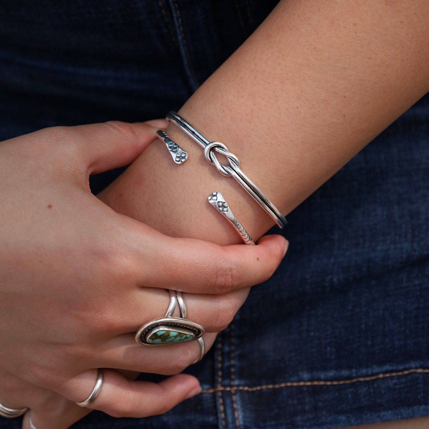BRC Sterling Silver Thin Textured Cuff Bracelet
