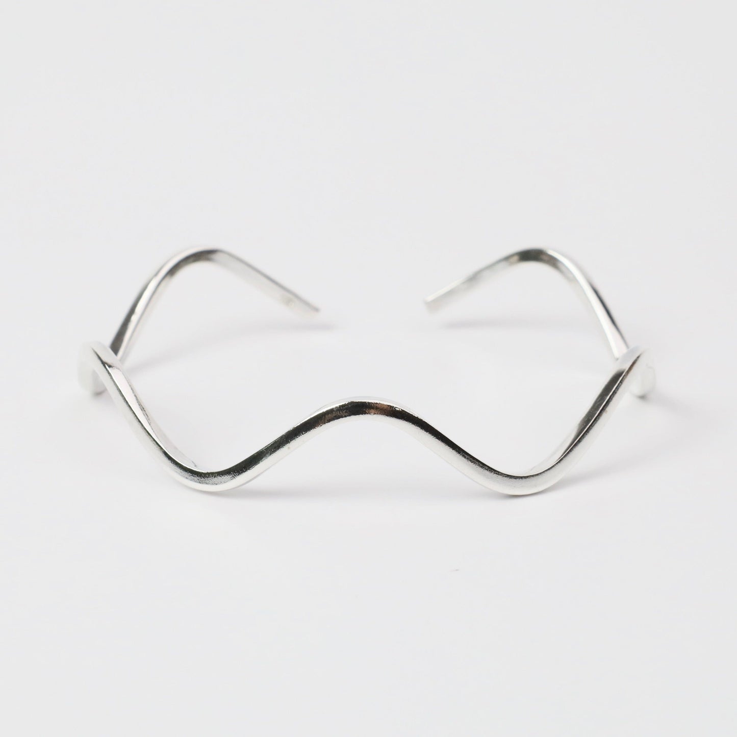 BRC Sterling Silver Thin Zig-Zag Cuff Bracelet