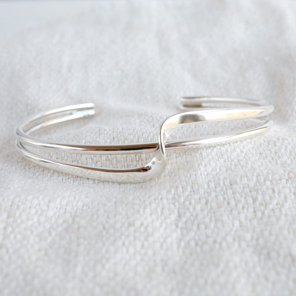 
                  
                    BRC Sterling Silver Wave & Line Cuff Bracelet
                  
                