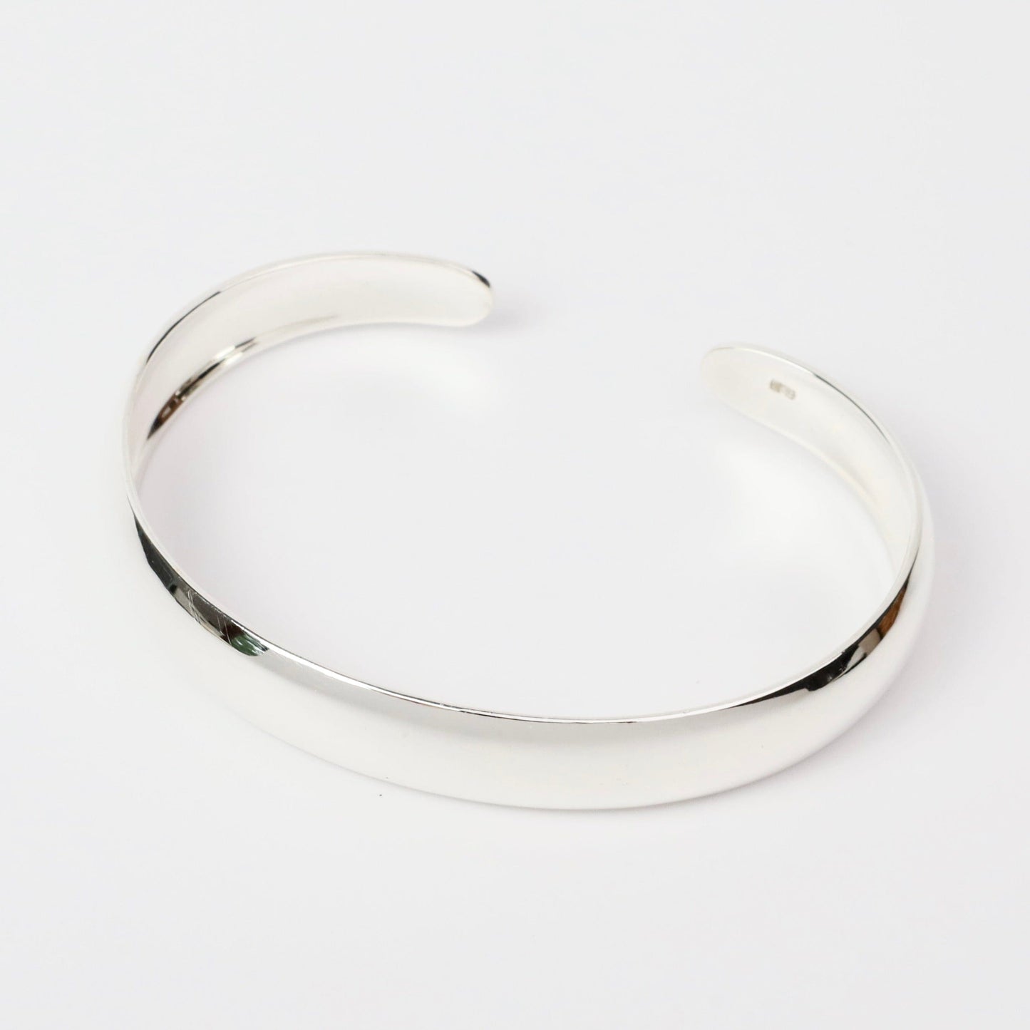 BRC Sterling Silver Wide Simple Dome Cuff Bracelet