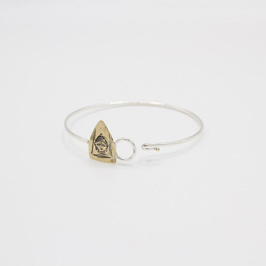 BRC Sterling Silver with Brass Buddha Hook Bangle