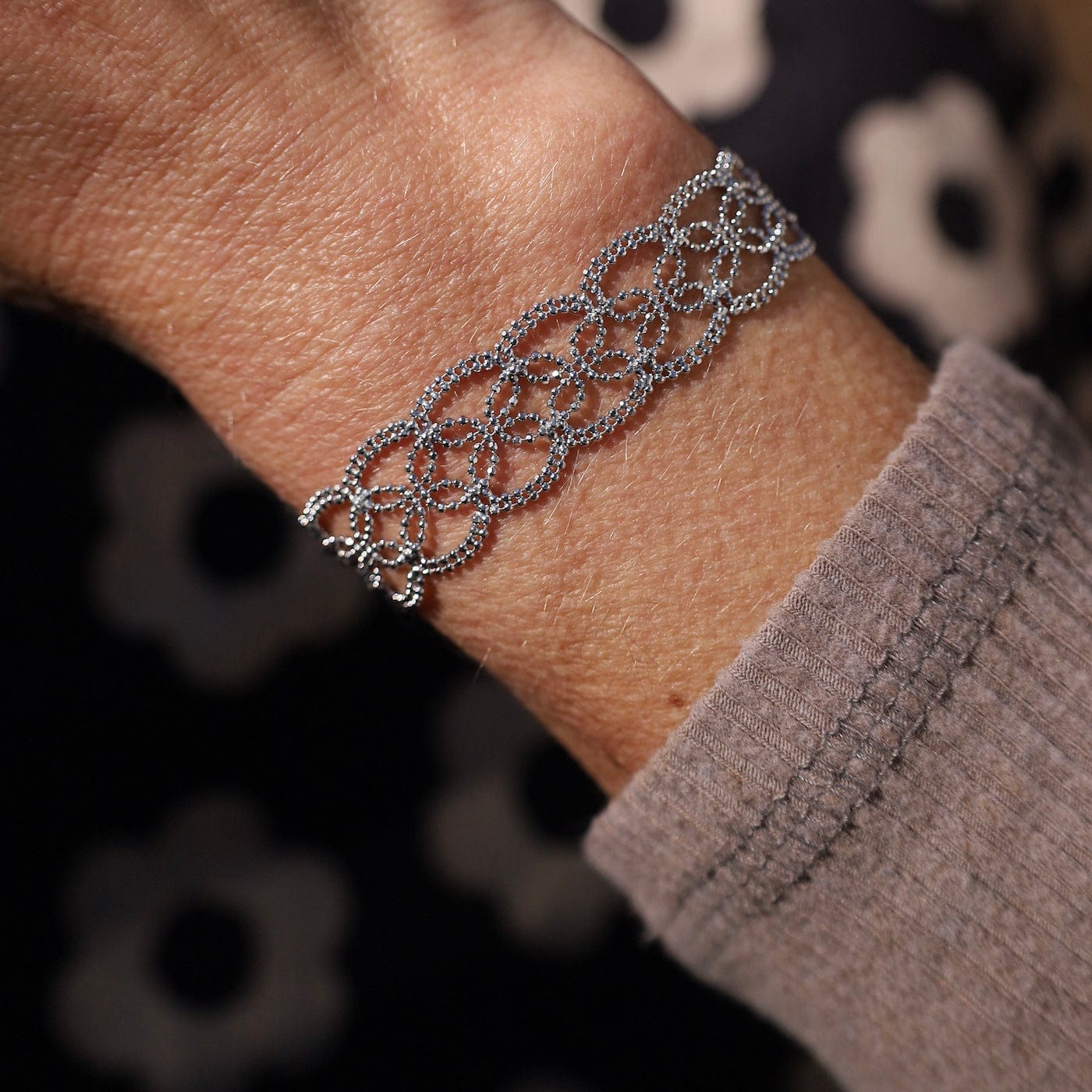 BRC Sterling Silver Woven Lace Bracelet