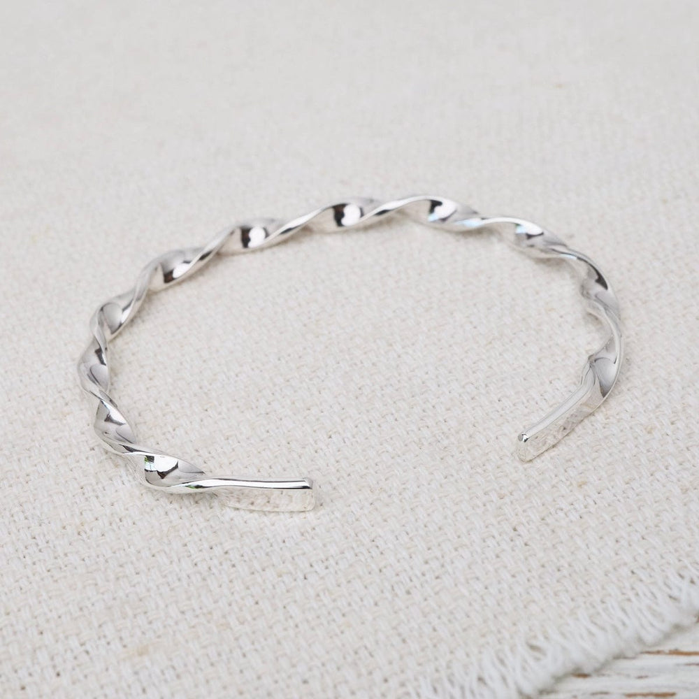 BRC Sterling Twisted 4mm Ribbon Cuff