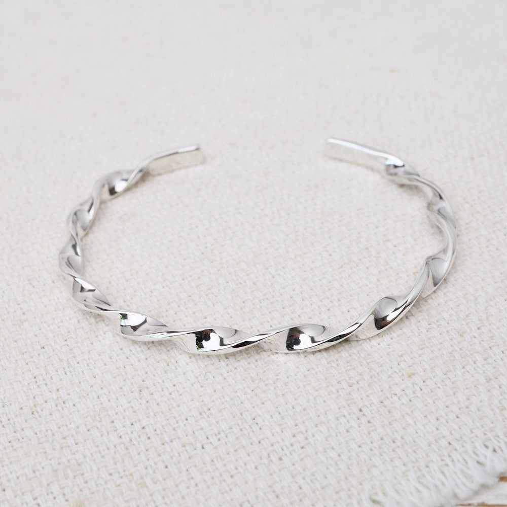 BRC Sterling Twisted 4mm Ribbon Cuff