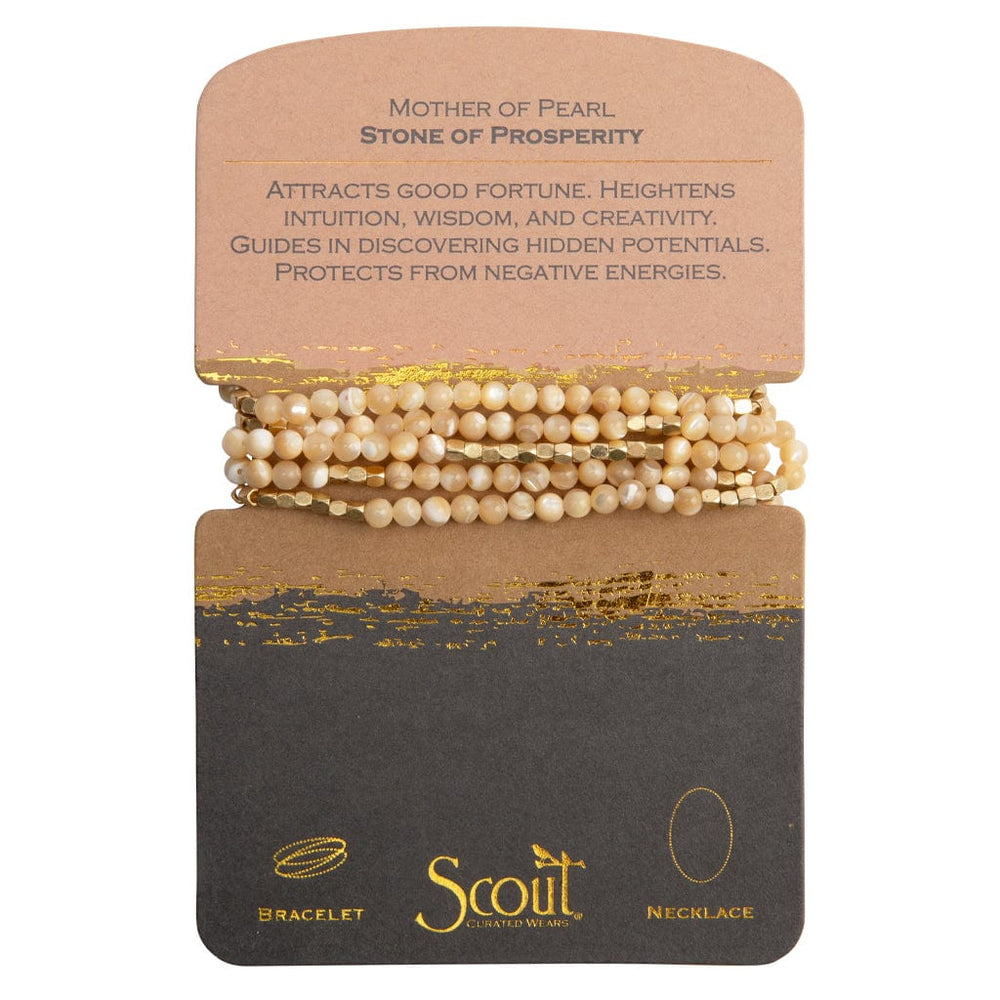 
                      
                        BRC Stone Wrap Bracelet & Necklace in Mother of Pearl & Gold
                      
                    