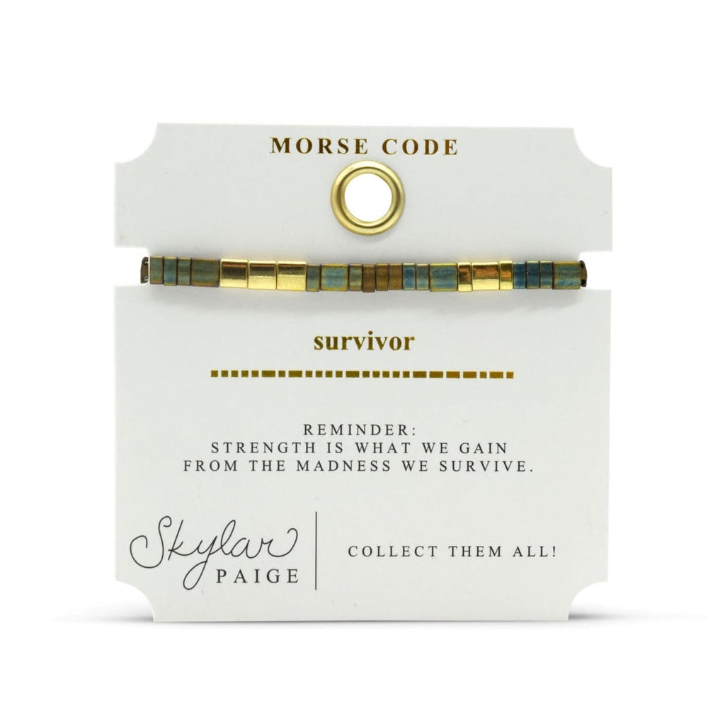 BRC Survivor - Morse Code Tila Beaded Bracelet