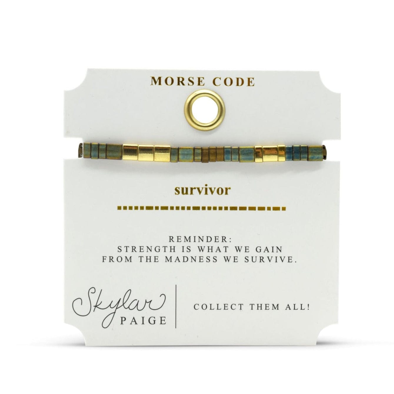 BRC Survivor - Morse Code Tila Beaded Bracelet