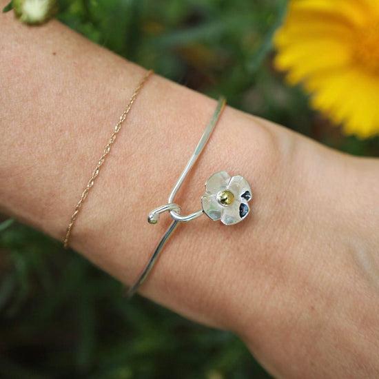 Load image into Gallery viewer, BRC Sweet Blossom Silver Bracelet
