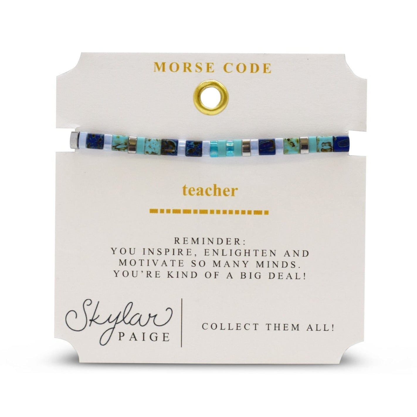 BRC Teacher - Morse Code Tila Beaded Bracelet