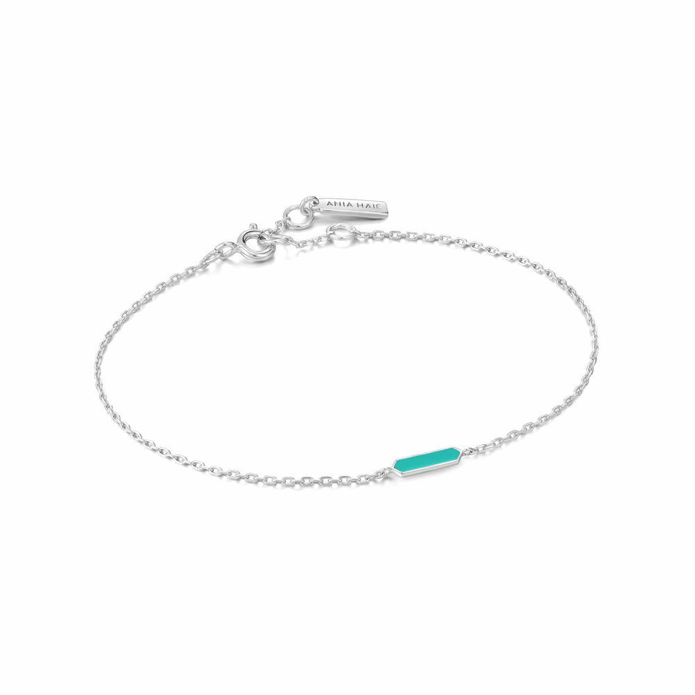 
                      
                        BRC Teal Enamel Bar Silver Bracelet
                      
                    