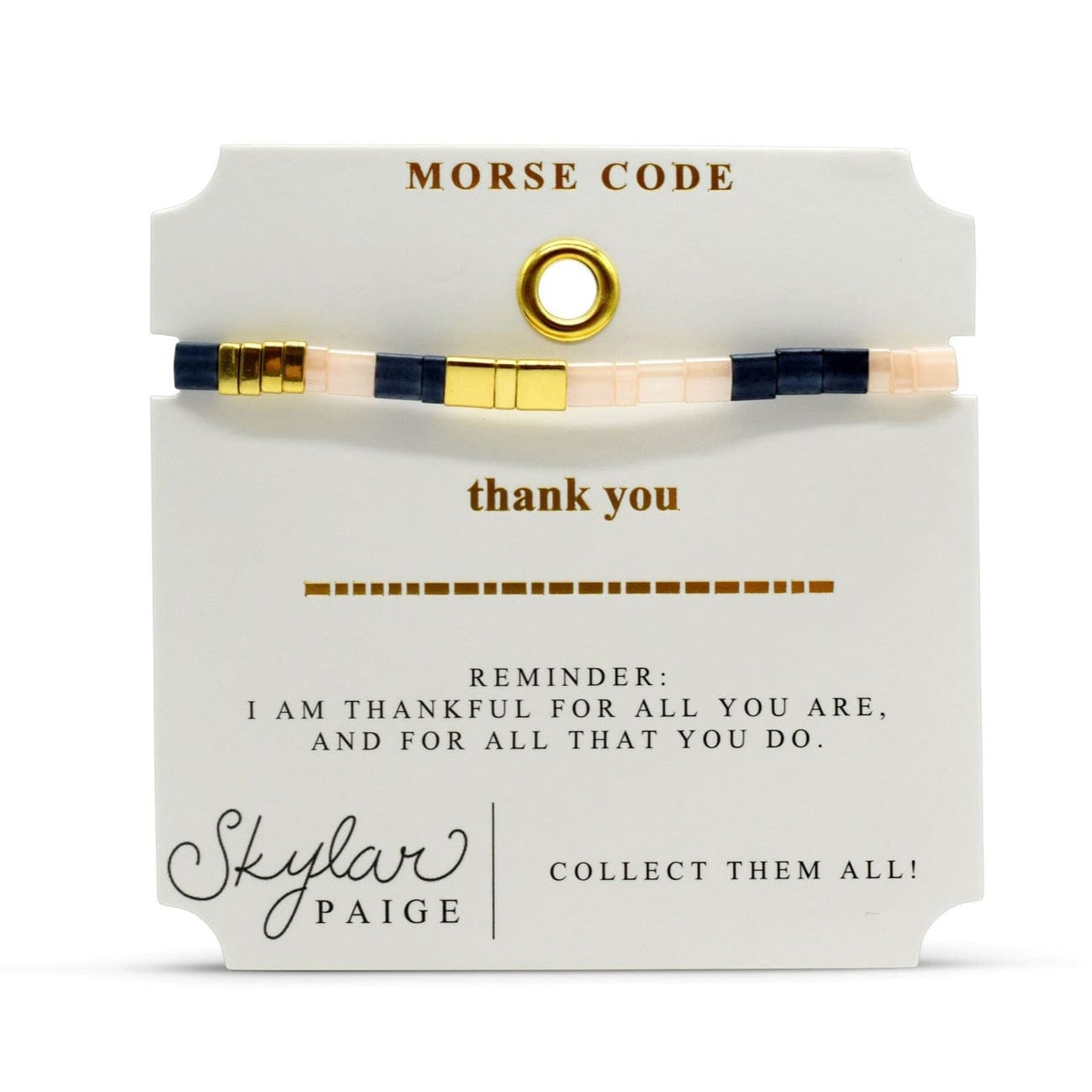 BRC Thank You - Morse Code Tila Beaded Bracelet