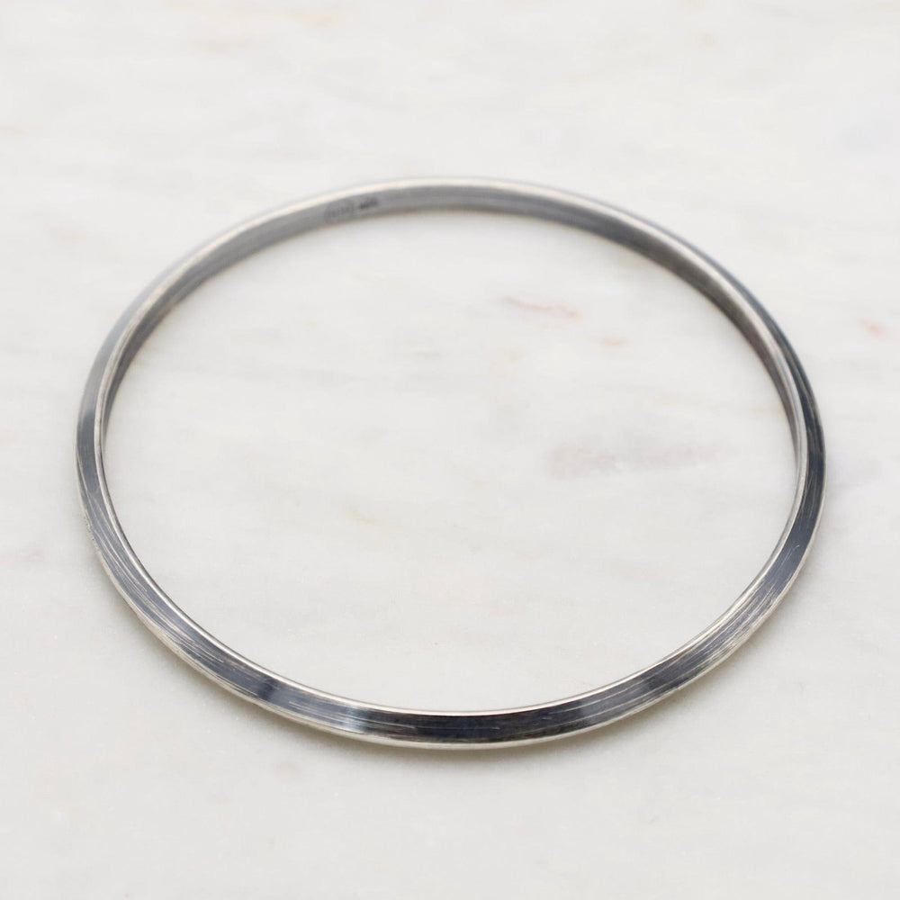 BRC Thin Triangle Bangle in Oxidized Silver