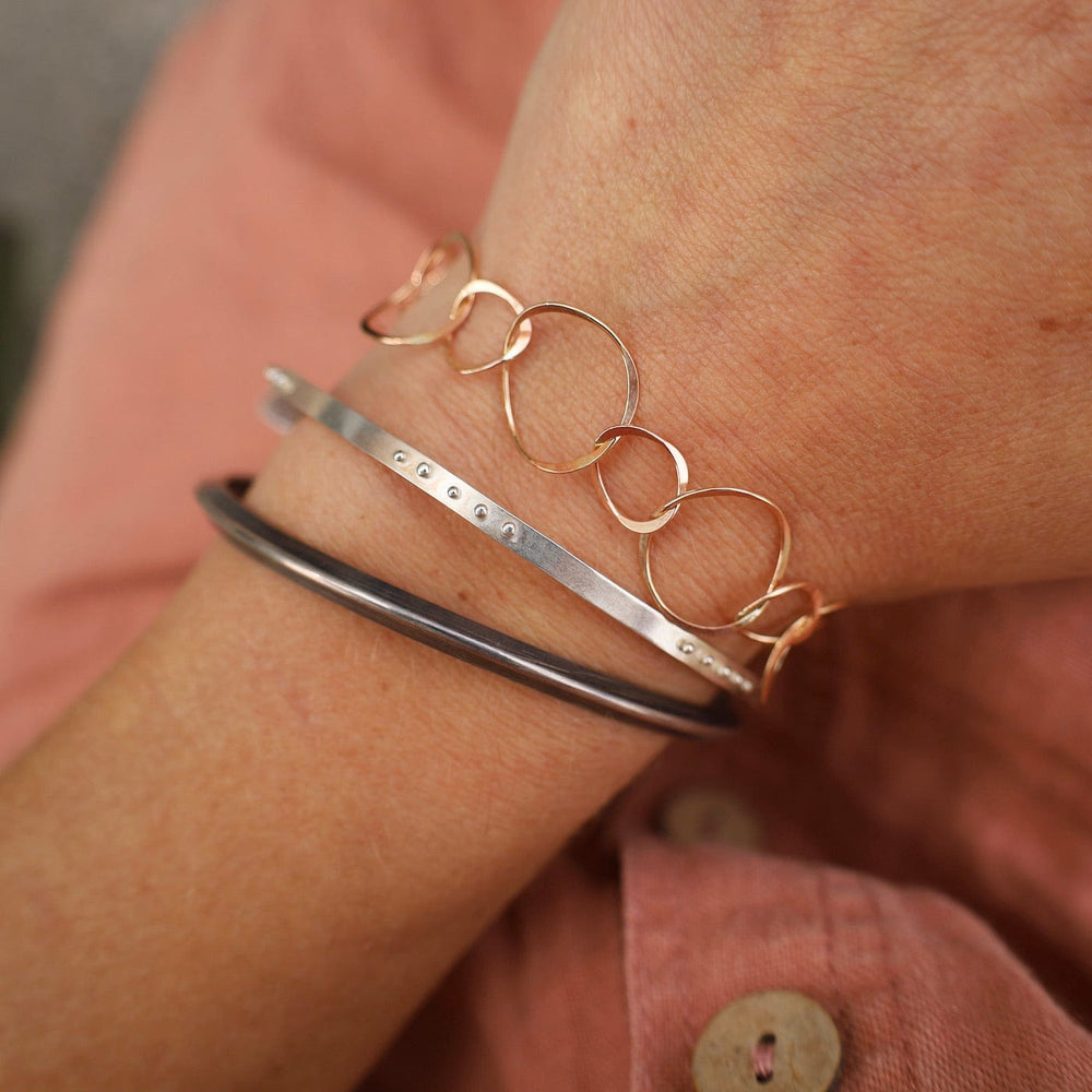 BRC Thin Triangle Bangle in Oxidized Silver