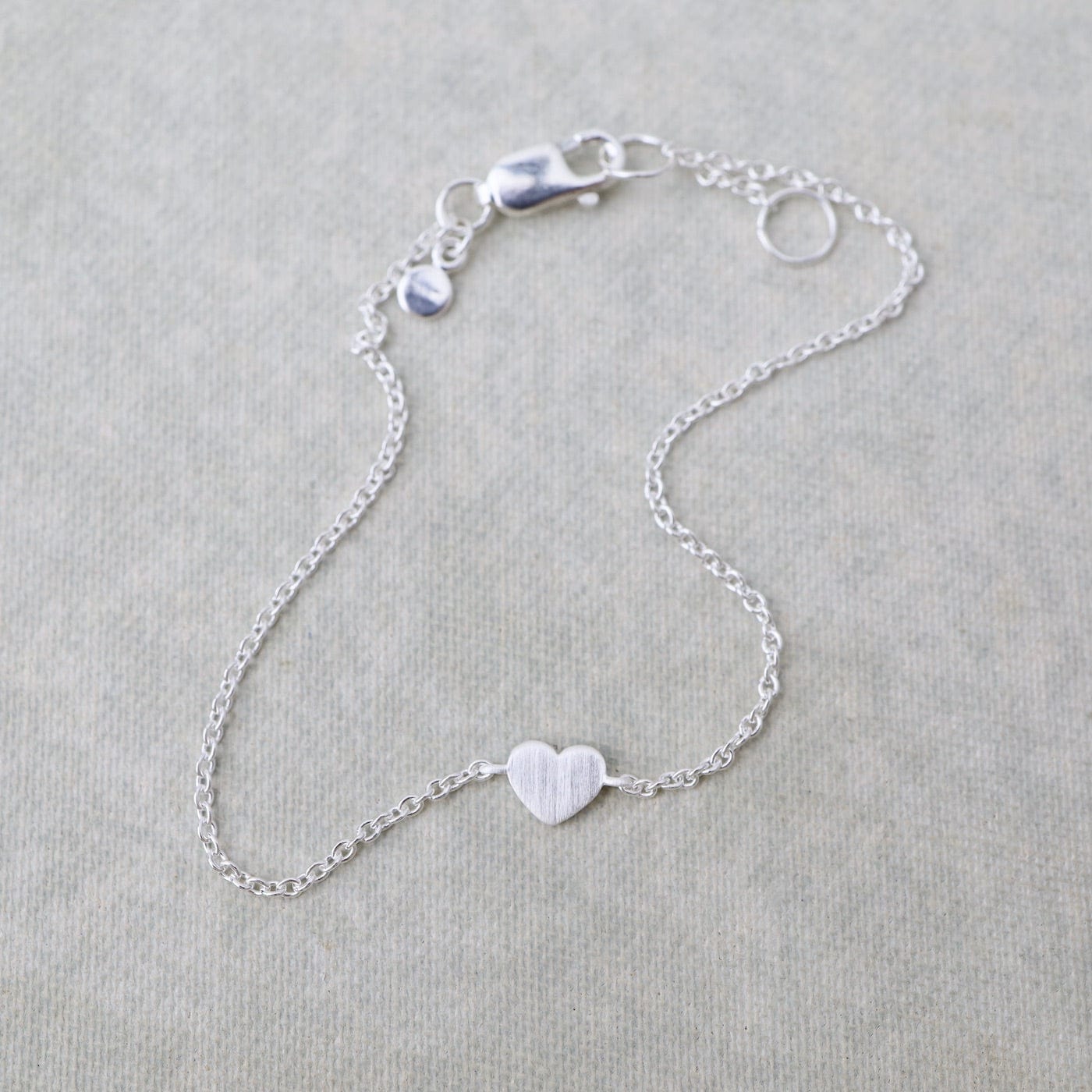 BRC Tiny Heart Bracelet - Brushed Sterling Silver