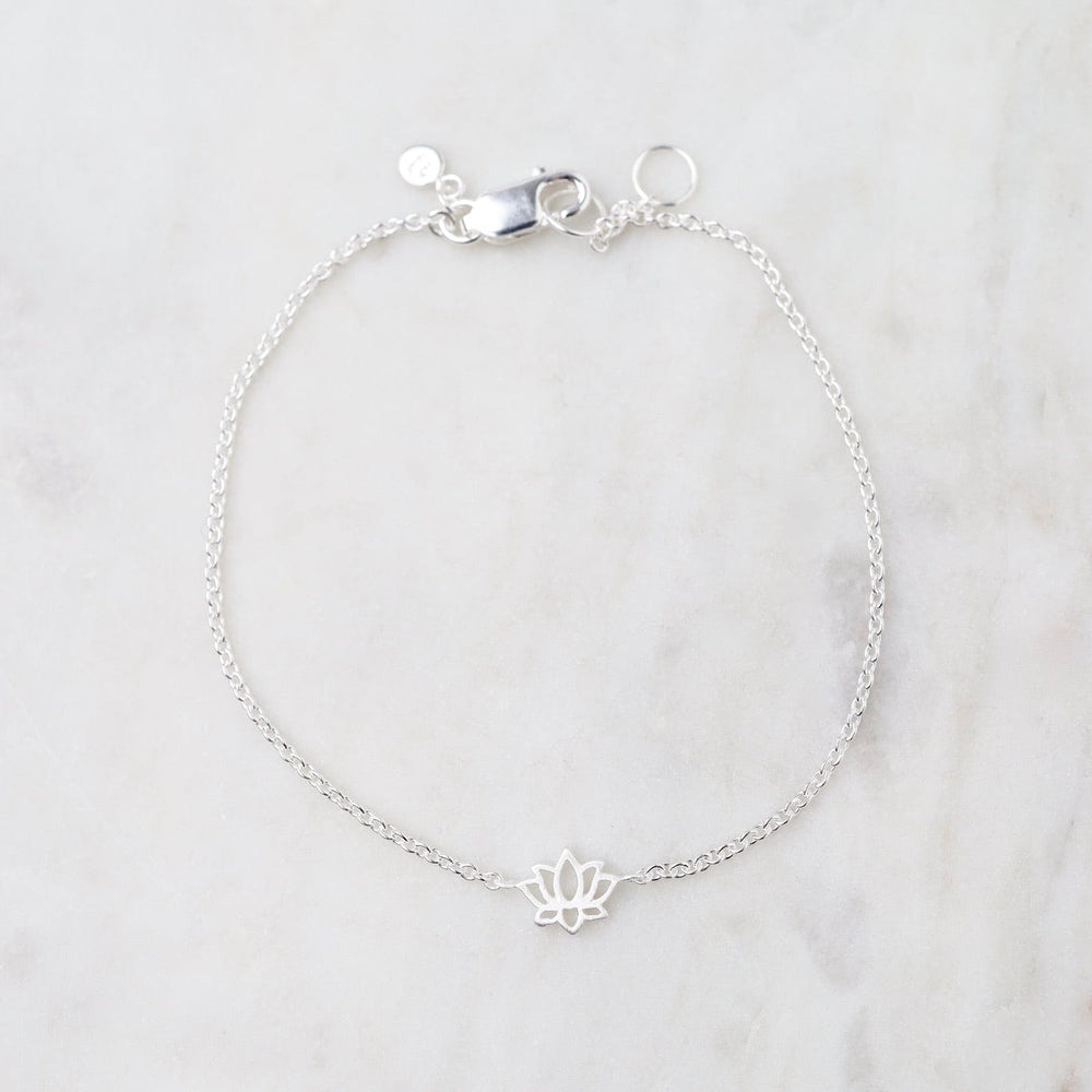 BRC Tiny Lotus Bracelet in Brushed Sterling Silver