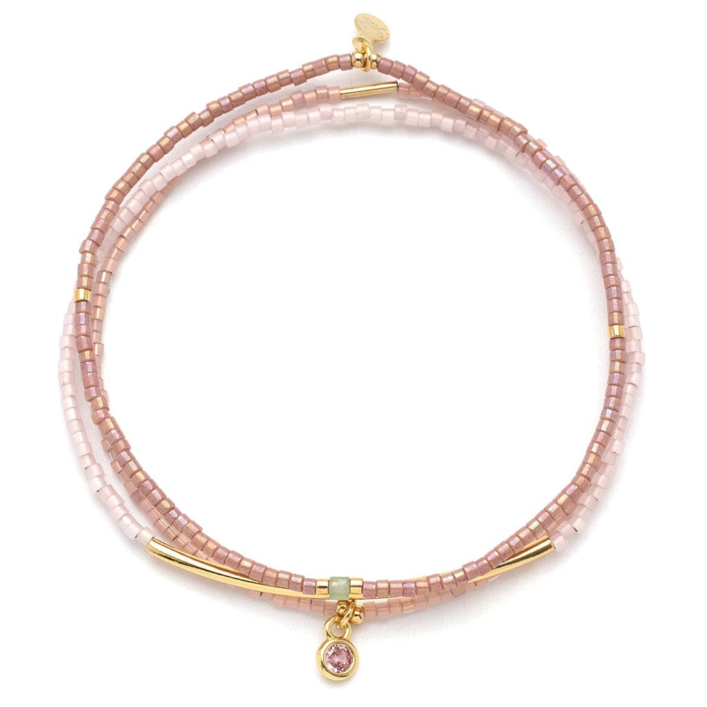 BRC Tonal Chromacolor Miyuki Bracelet Trio - Blush & Gold