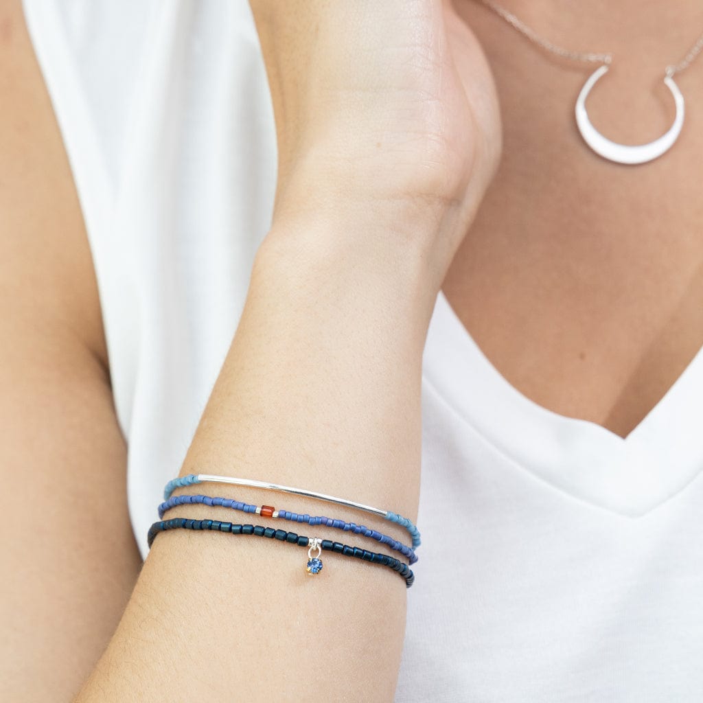 BRC Tonal Chromacolor Miyuki Bracelet Trio - Cobalt & Silver