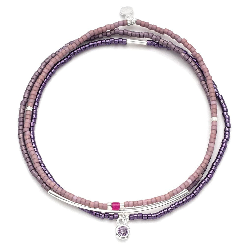 BRC Tonal Chromacolor Miyuki Bracelet Trio - Purple & Silver