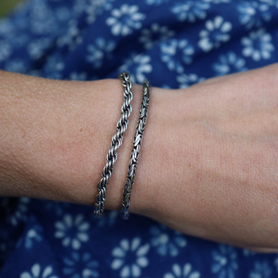 Traditional Small Link Sterling Silver Bracelet