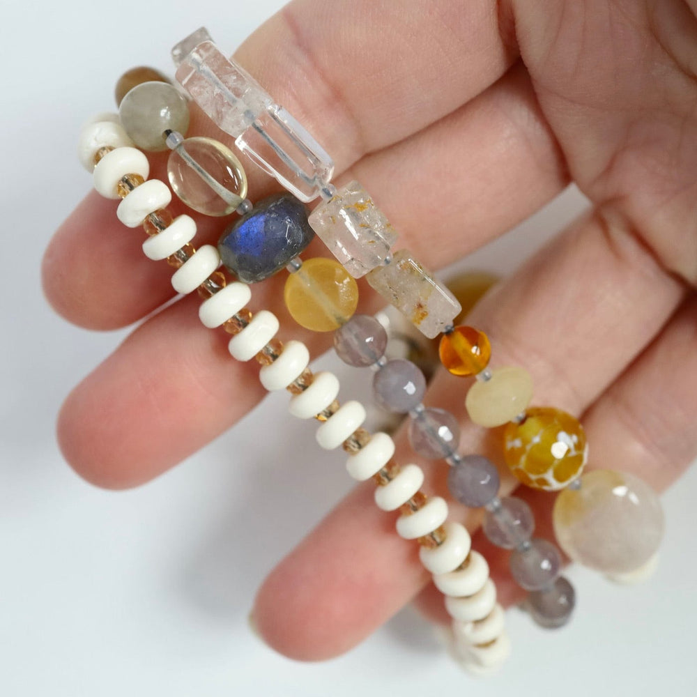 
                  
                    BRC Triple Strand Bone & Labradorite Mix Bracelet
                  
                