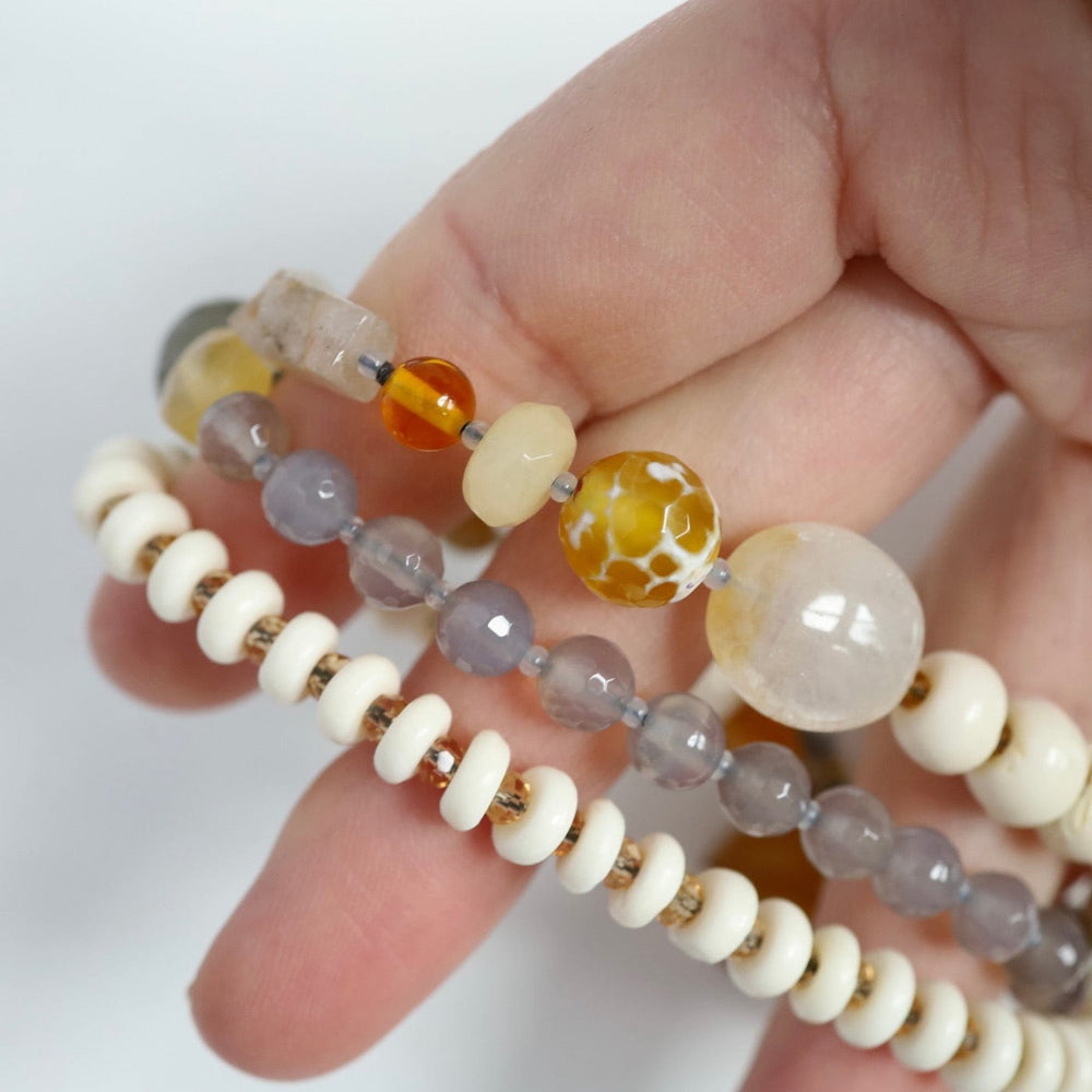 
                  
                    BRC Triple Strand Bone & Labradorite Mix Bracelet
                  
                