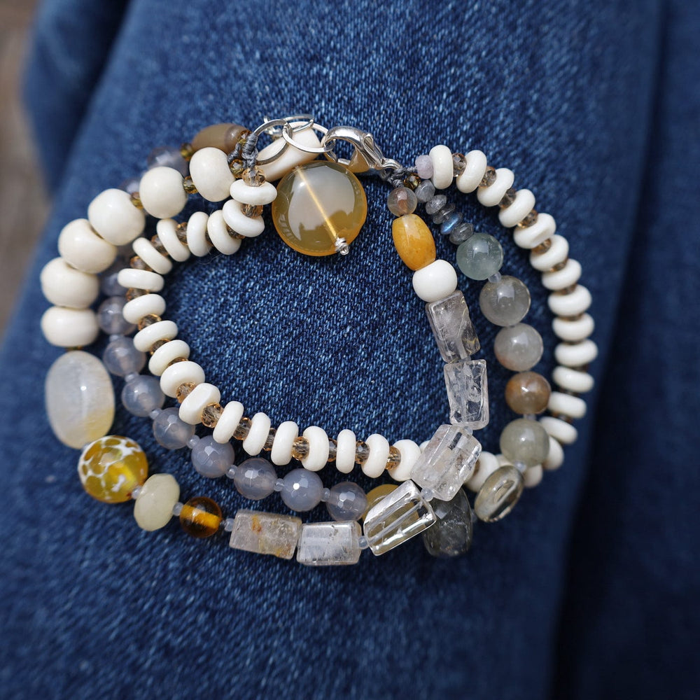 
                  
                    BRC Triple Strand Bone & Labradorite Mix Bracelet
                  
                