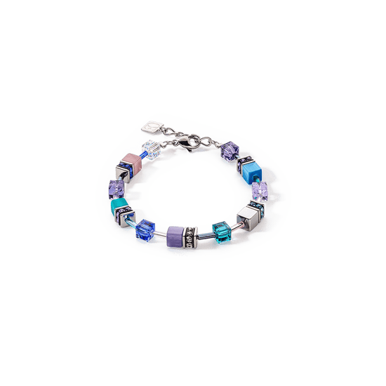 BRC Turquoise & Purple Cat Eye GeoCube Bracelet