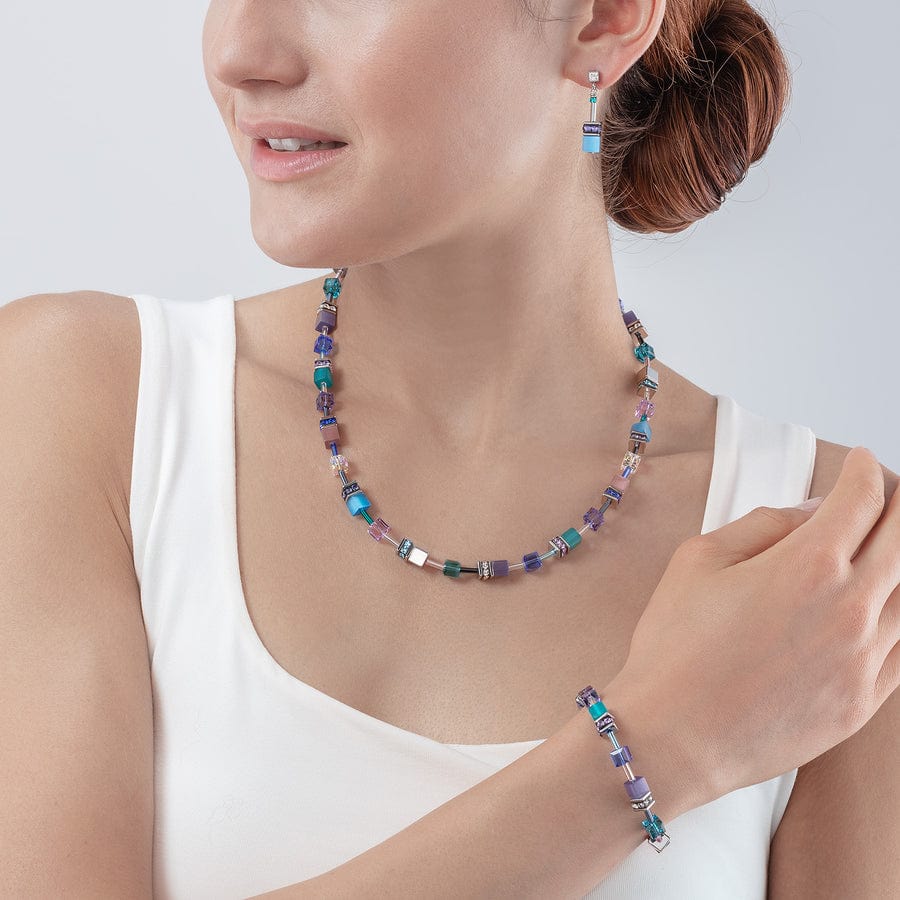 BRC Turquoise & Purple Cat Eye GeoCube Bracelet