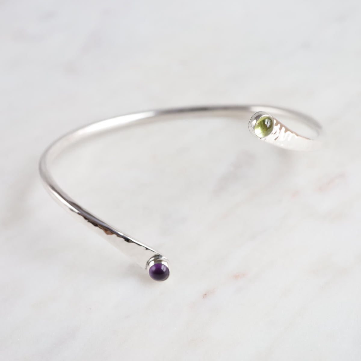 BRC Twist Bangle With Peridot & Amethyst Bracelet