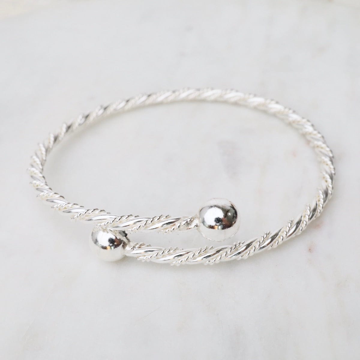 BRC Twisted Dots & Tube with Ball Ends Sterling Silver Cuff