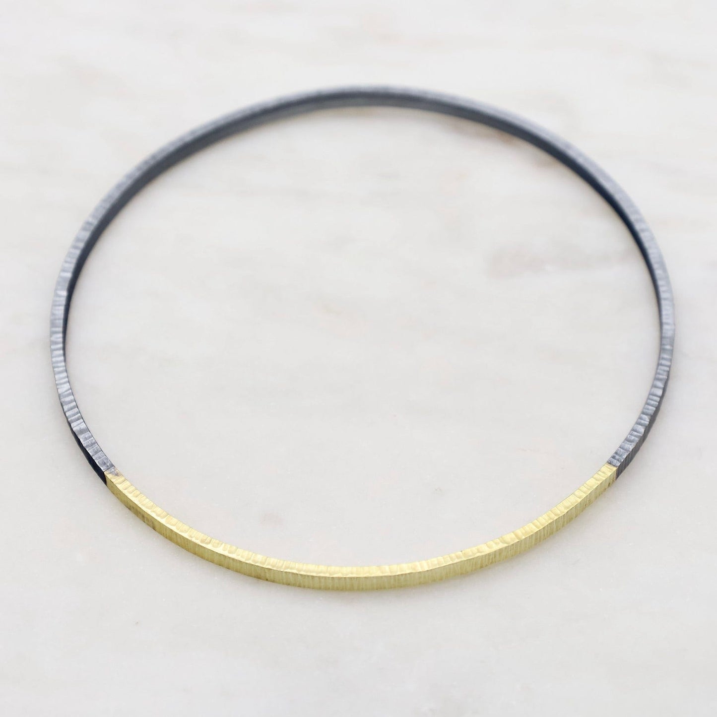 Load image into Gallery viewer, BRC Two-Tone Textured Bangle
